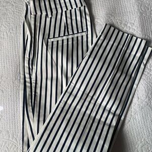 H&M Women’s Navy and White Striped Dress Pants